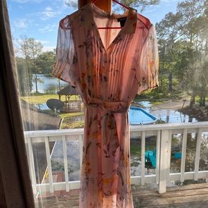 *DKNY* EUC Floral Dress Button-up size 12 MIDI 👗